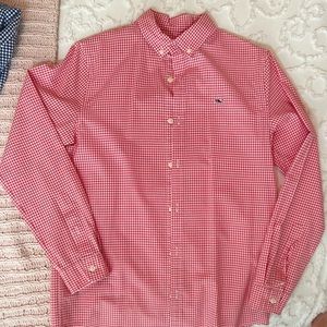 Vineyard Vines Boy's Long Sleeve Whale Button-Down Collared Shirt Youth Sz